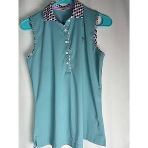 Fairway & Greene Ladies' Sleeveless Golf Polo Shirt -‎ Geometric Trim